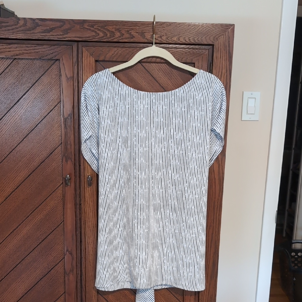 Apt. 9 Black and White Striped Blouse